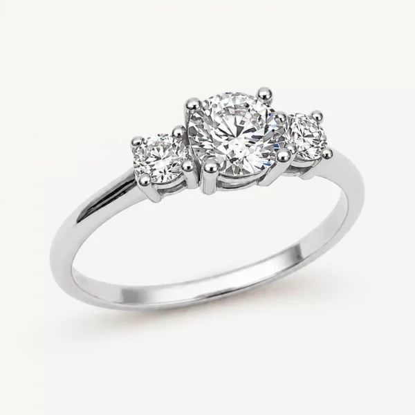 Solitario Celeste 0,65 ct en platino 950 con diamante central de laboratorio y diamantes laterales