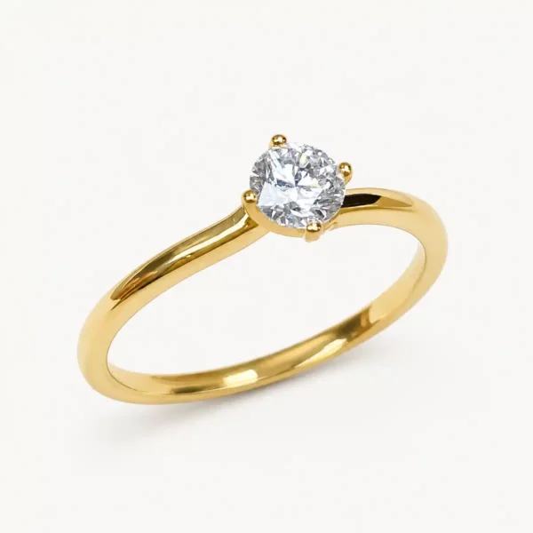 Solitario Lía 0,35 ct en oro amarillo con diamante de laboratorio certificado por IGI