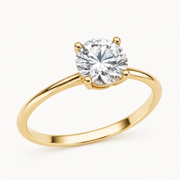 Solitario Cloe 1 ct en oro amarillo con diamante de laboratorio talla brillante