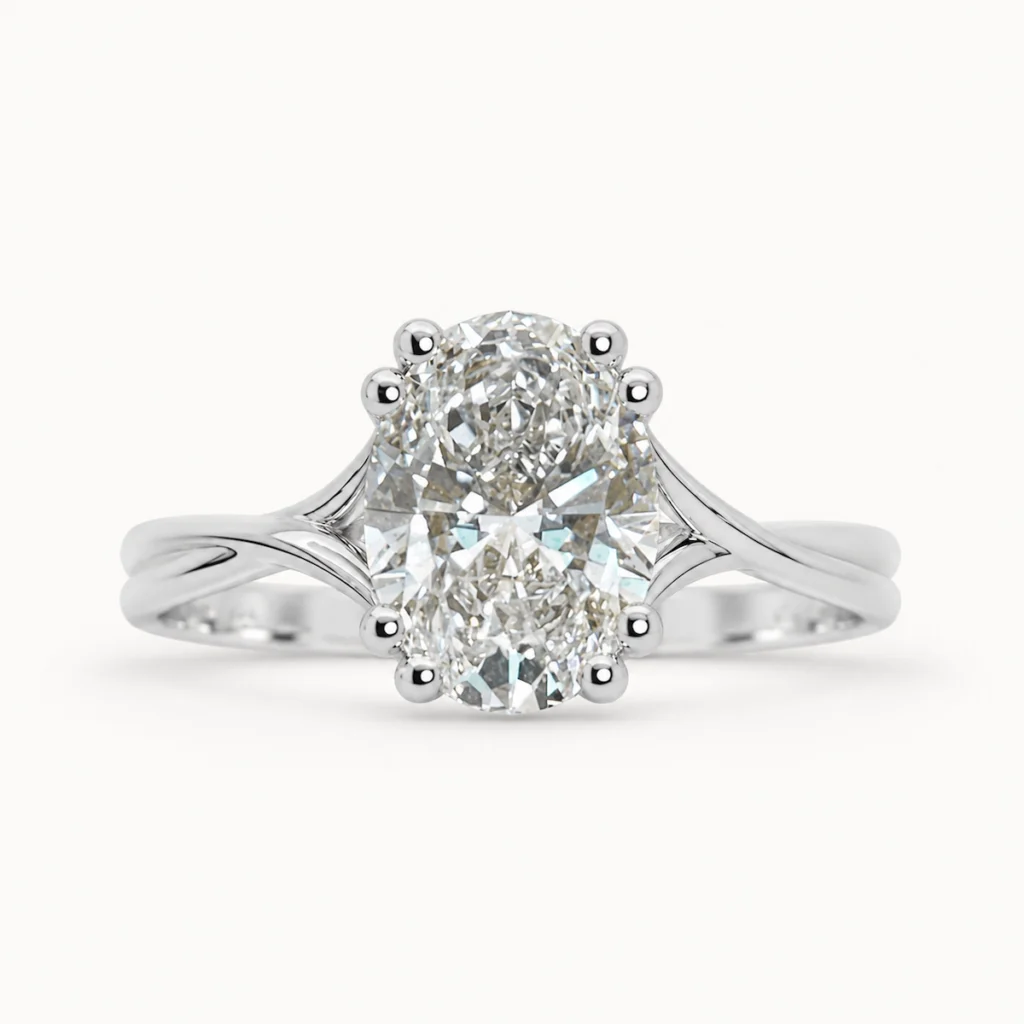 Solitario Olivia Oval 1,5 ct en platino 950 con diamante de laboratorio certificado por IGI