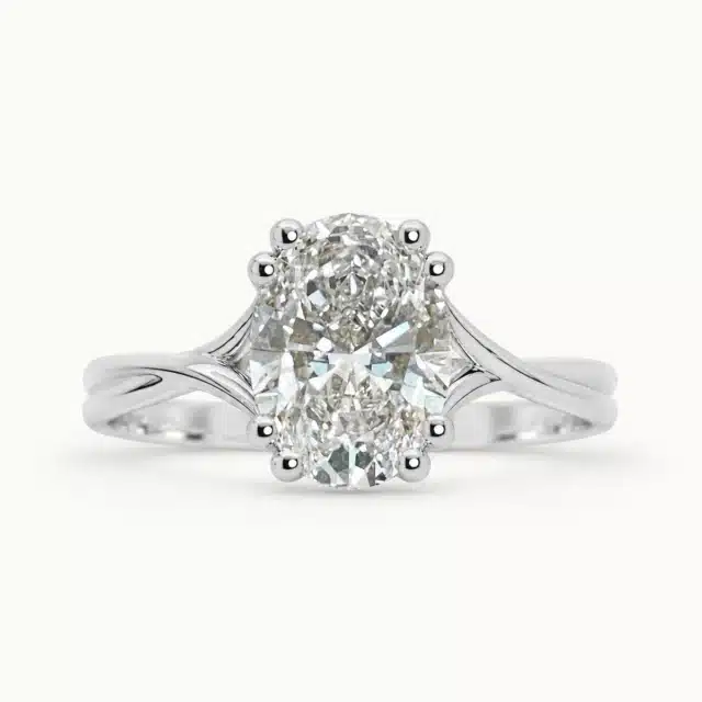 Solitario Olivia Oval 1,5 ct en platino 950 con diamante de laboratorio certificado por IGI