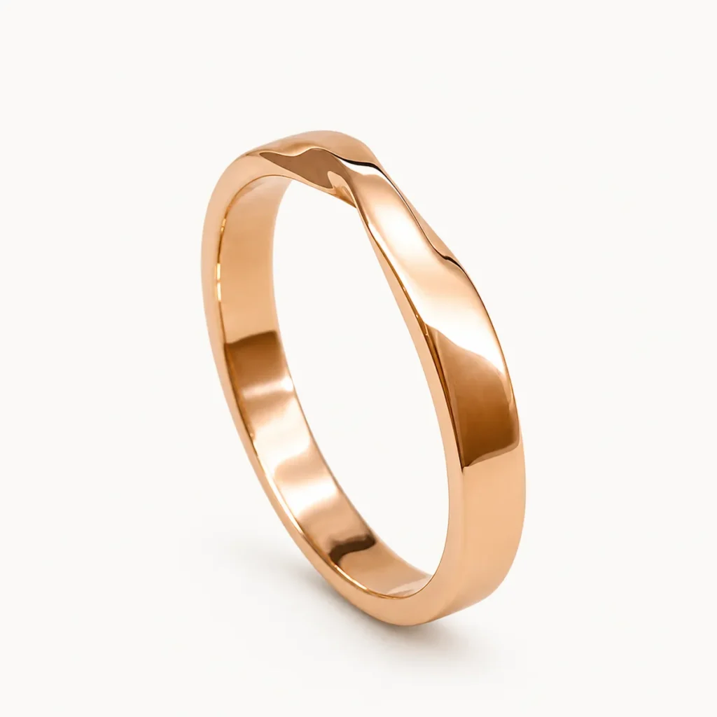 Alianza infinito de oro rosa de 18 quilates con acabado brillo