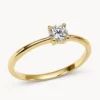 Solitario Lu00eda 0,30 ct en oro amarillo con diamante de laboratorio talla brillante
