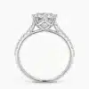 Vista frontal de solitario de platino con diamante de laboratorio de 1,80 ct
