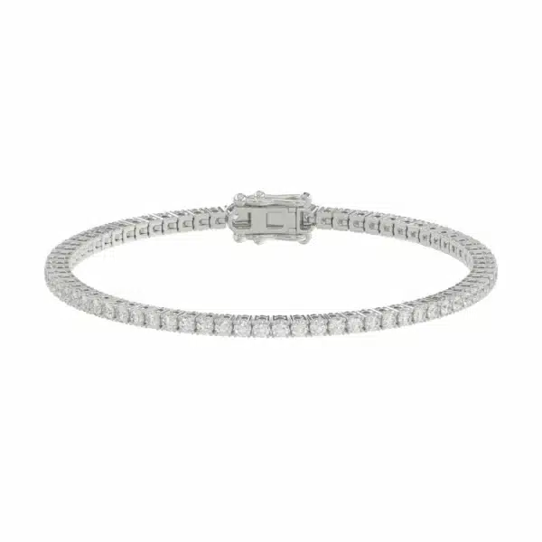Pulsera Tennis Esencial 3 ct en oro blanco con diamantes de laboratorio