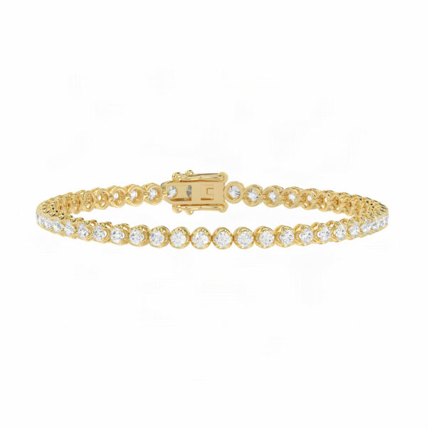 Pulsera Tennis Luz 3 ct en oro amarillo con diamantes de laboratorio
