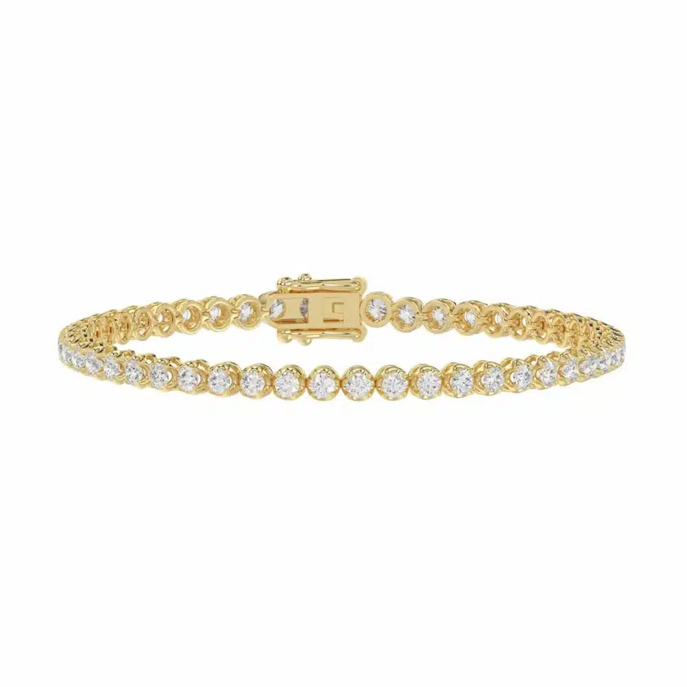 Pulsera Tennis Luz 3 ct en oro amarillo con diamantes de laboratorio