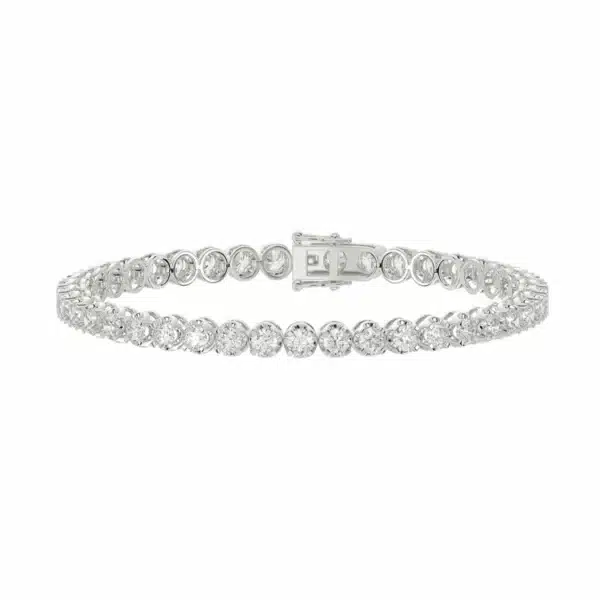 Pulsera Tennis Luz 5 ct en oro blanco con diamantes de laboratorio