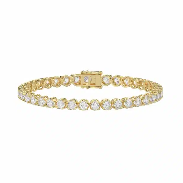 Pulsera Tennis Luz 7 ct en oro amarillo con diamantes de laboratorio